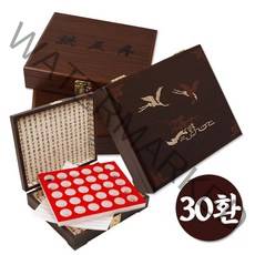 공진단 상자/나무(한지 밤색)/30환 A01066 A01067 A01068, 공진단 상자(나무／한지／밤색), 공진단 인쇄(30환)_A01066