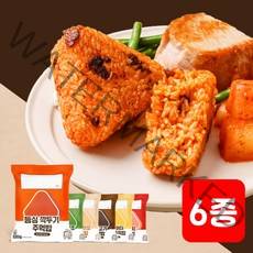 편한한끼 냉동 삼각 주먹밥 소불2+간장버터치즈2+치킨마요2+햄김치2+땡초2+등심깍두기2 6종 12봉 세트 아침 식사 대용, 6종6팩