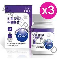 리얼 차즈기 추출물정 600mg 60정 치커리 뿌리 결명자, 3개