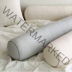 집콕 순면 원형 바디필로우 냉감 롱쿠션 안고자는 긴베개, 코튼, 그레이