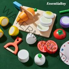 에센셜토이 원목 주방놀이 소품 어린이 소꿉 역할 놀이 장난감 야채 세트 (내장 자석)