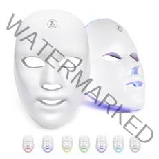 keka 무선 LED 마스크 미용기 7색 LED 광원 케어 피부 미백 탄력 회복 주름 개선 홈케어 피부관리기 충전식, 4224