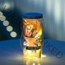 아르띠콜로 장미꽃 LED 크라프트 편지지 선물 세트, 핑크+편지지
