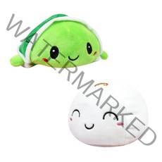 문어왕 반전 리버시블 인형 2종 세트, 10cm, 연두 꼬북이, 말랑 이어 구름