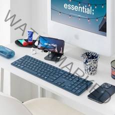 라이프썸 슬림 블루투스 키보드(LFS-HA39)+전용 키스킨 3대기기 멀티페어링 저소음 숫자패드 충전형 아이패드 태블릿 키보드, 미드나잇블루