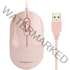 맥스틸 무소음 USB 마우스 MO-M101U, 핑크