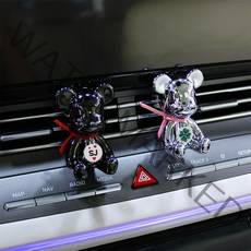 조이오퓨저 풀케르 베어(PULCHER bear) 차량용 방향제 디퓨저 크롬 베어브릭 2개, 클린코튼, 실버+로즈골드