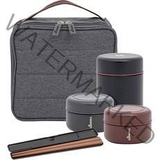 트윙고 클로버 보온도시락 4종 세트 1020ml, 1세트, 블랙에디션