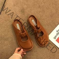 여성 여름 블로퍼 플랫 슬리퍼 슬립온 캐주얼 발편한 단화 반슬리퍼WZB0411011