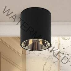 원하 인테리어 원통 직부등 COB LED7W 전구색, 블랙