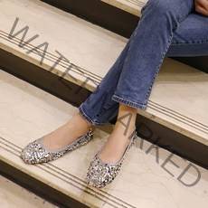 슈앤필 여성용 소프트 스팽글 플랫슈즈 8169