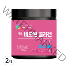 윌케어 레드 비오틴 콜라겐 분말, 2개, 120g