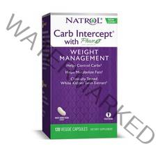 Natrol 화이트 키드니 빈 카브 인터셉트 With 페이즈 2 웨이트 매니지먼트 1000mg 캡슐, 120정, 1개