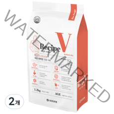 유한양행 Recipe V 강아지 연령별 맞춤식사료, 퍼피, 1.2kg, 2개