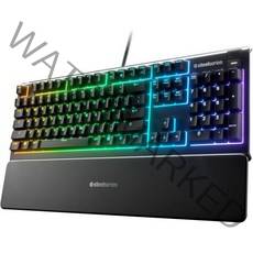 SteelSeries USB Apex 5 하이브리드 기계식 게이밍 키보드 (하이브리드 블루 스위치), Whisper Quiet – Tactile & Sile, Apex 3, 텐키리스