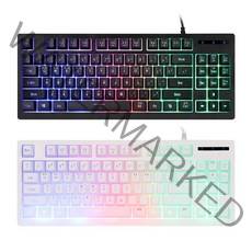 앱코 HACKER K150 텐키리스 레인보우 LED 게이밍 멤브레인 유선키보드, 블랙