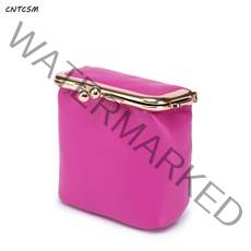 CNTCSM 정사각형 립스틱 백 양가죽 립스틱 케이스 여성 미니 간편 멀티 파우치 클립 동전지갑