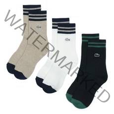 [라코스테(제화)] 라코스테(LACOSTE) 여성 립 조직 스트라이프 양말 (womens)