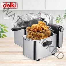 델키 미니 전기 튀김기 소형 튀김기 DKR-113, 화이트