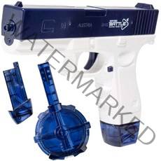 LICA 2023년 신형 워터건 워터물총 워터파크 전동 연사 물총 자동물총 M16 글록 피스톨 물총 탄창물총 물총 축제 워터 파티 물놀이, 글록블루 대용량