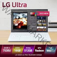 [한컴오피스 증정] LG전자 울트라PC 15UD40R-GX56K 라이젠5 R5-7530U 윈도우11 노트북, 15UD40R, WIN11 Pro, 16GB, 512GB, 화이트