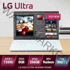 [가방/마우스 증정] LG 2023년 신제품 울트라PC AMD 15UD40R-GX36K 라이젠3 윈도우11 노트북, GX36K, WIN11 Pro, 8GB, 256GB, 화이트
