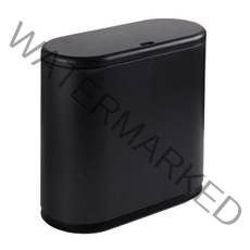 로렘 원터치 이중커버 슬림 휴지통 10L + 봉투100p + 잠금버클4p, 블랙, 1개