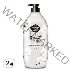 샤워메이트 클린코튼 바디워시 목화솜향, 1.2kg, 2개