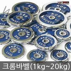 태림스포츠 크롬 바벨 원판 1kg~20kg, 1kg, 2개