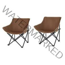 코멧 아웃도어 컴포트 캠핑 체어 세트, 브라운, 1세트