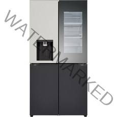 LG전자 오브제 디오스 4도어 양문형 얼음정수기 냉장고 메탈 노크온 방문설치, 그레이 + 블랙, W824MGB472S