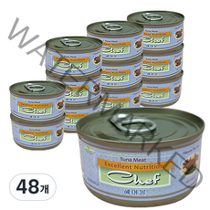 쉐프 고양이캔 참치 + 헤어볼 80g, 참치 + 헤어볼 혼합맛, 48개
