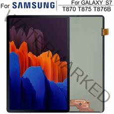 터치스크린 LCD 디스플레이 터치 스크린 디지타이저 패널 어셈블리 삼성 갤럭시 탭 S7 SMT870 T875 T876B 용 정품 110 인치, 없음