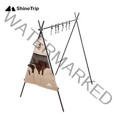 SHINETRIP 경량 인디언행어 사각 삼각 오거나이저 우드행거 수납포켓 고리 후크 사이드가방 설거지 거치대, 경량 인디언행어(소형)