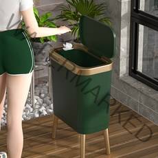 은상사 럭셔리골드 모던 원터치 인테리어 쓰레기통, 럭셔리그린골드, 1개