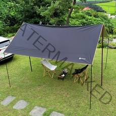 나스카피 210D 옥스포드 실버코팅 400x300 타프스크린 렉타타프(폴대 및 사이드월 미포함), 블랙(400x300)