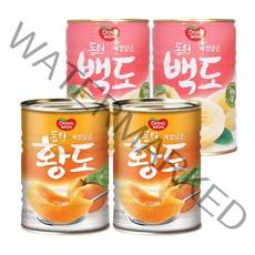 동원 통조림 과일 2종 (황도 400g 2개 + 백도 400g 2개), 1세트